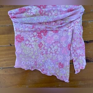 Floral Pink and Yellow Tube top